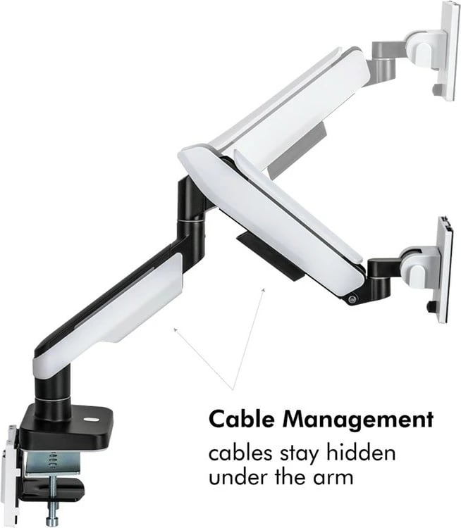 Mbajtës monitori LogiLink BP0162, për tavolinë, për 17-49 inç, ngjyrë e bardhë/zezë
