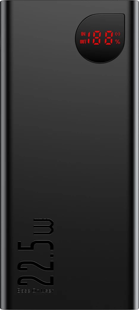 Powerbank Baseus Adaman 20000mAh, 22.5W, me kabllo USB-A në USB-C, e zezë