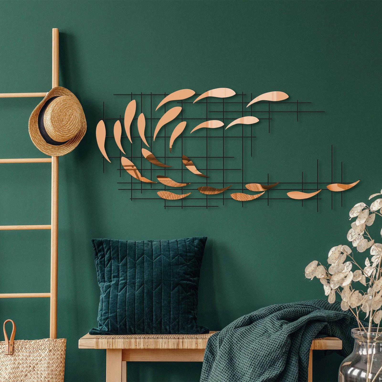 Aksesor dekorativ metalik për mur Wallity, Sheen - 2