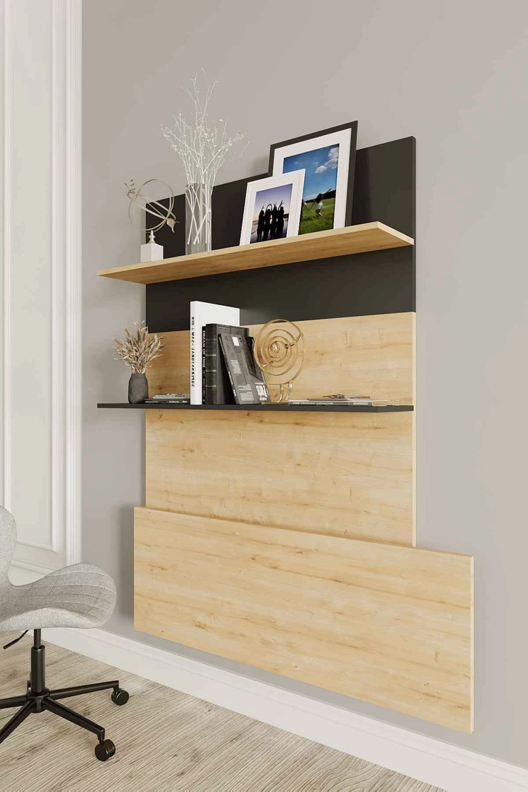 Tavolinë pune për studim, ngjyrë lisi Sapphire, e zezë, Hanah Home, Pooh