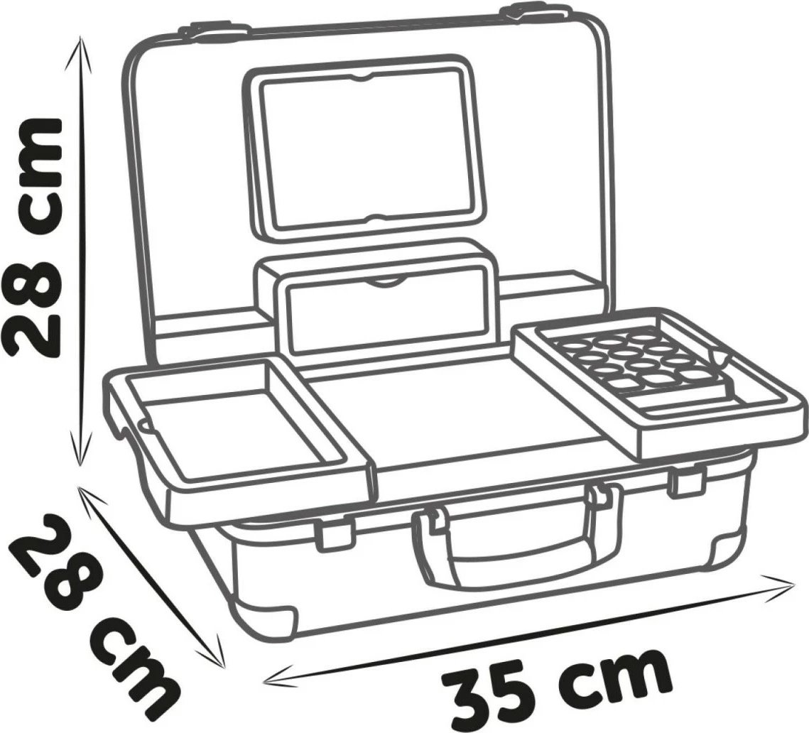Set loje valixhe Smoby My Beauty Vanity me 13 aksesorë, shumëngjyrëshe