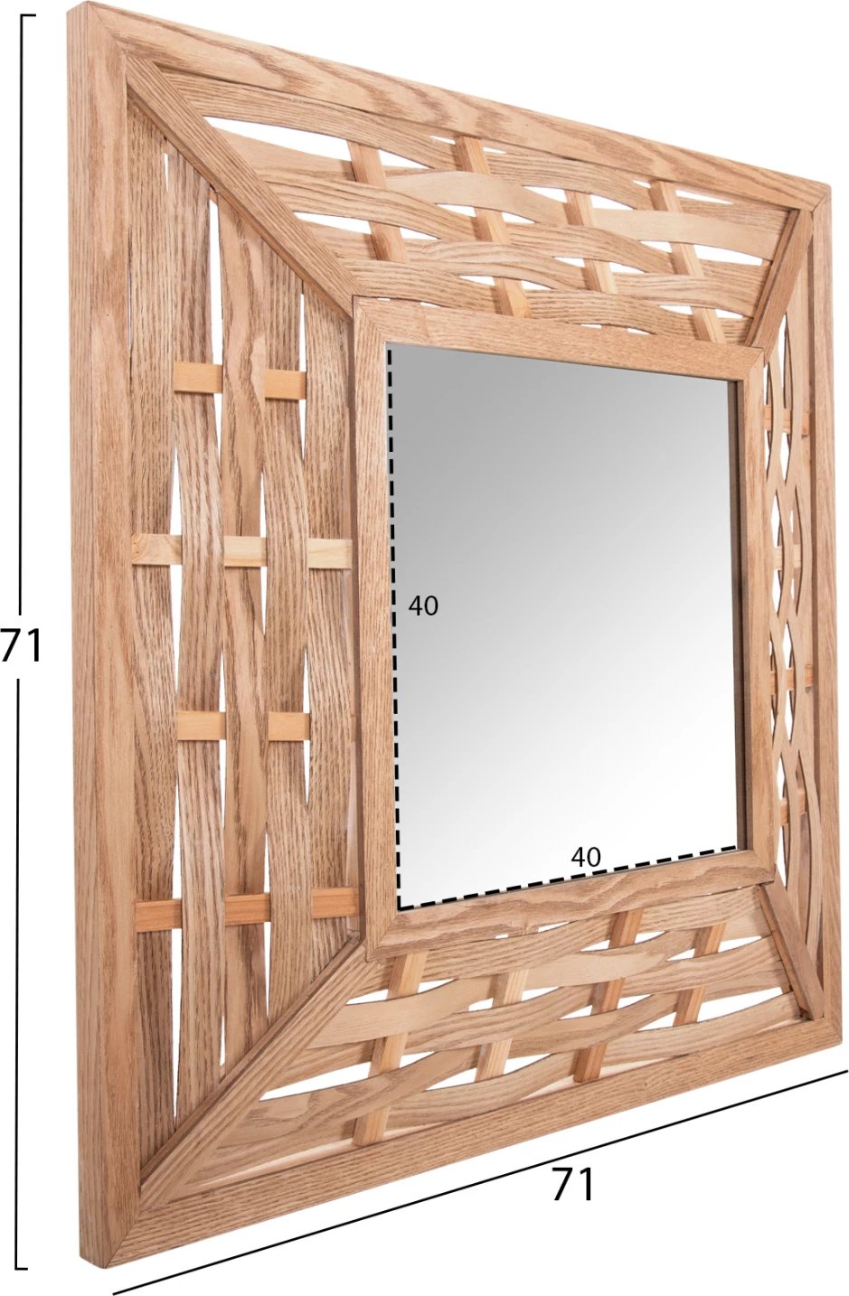 Pasqyrë muri katrore, FH4226, ngjyrë lisi, 71x7x71 cm