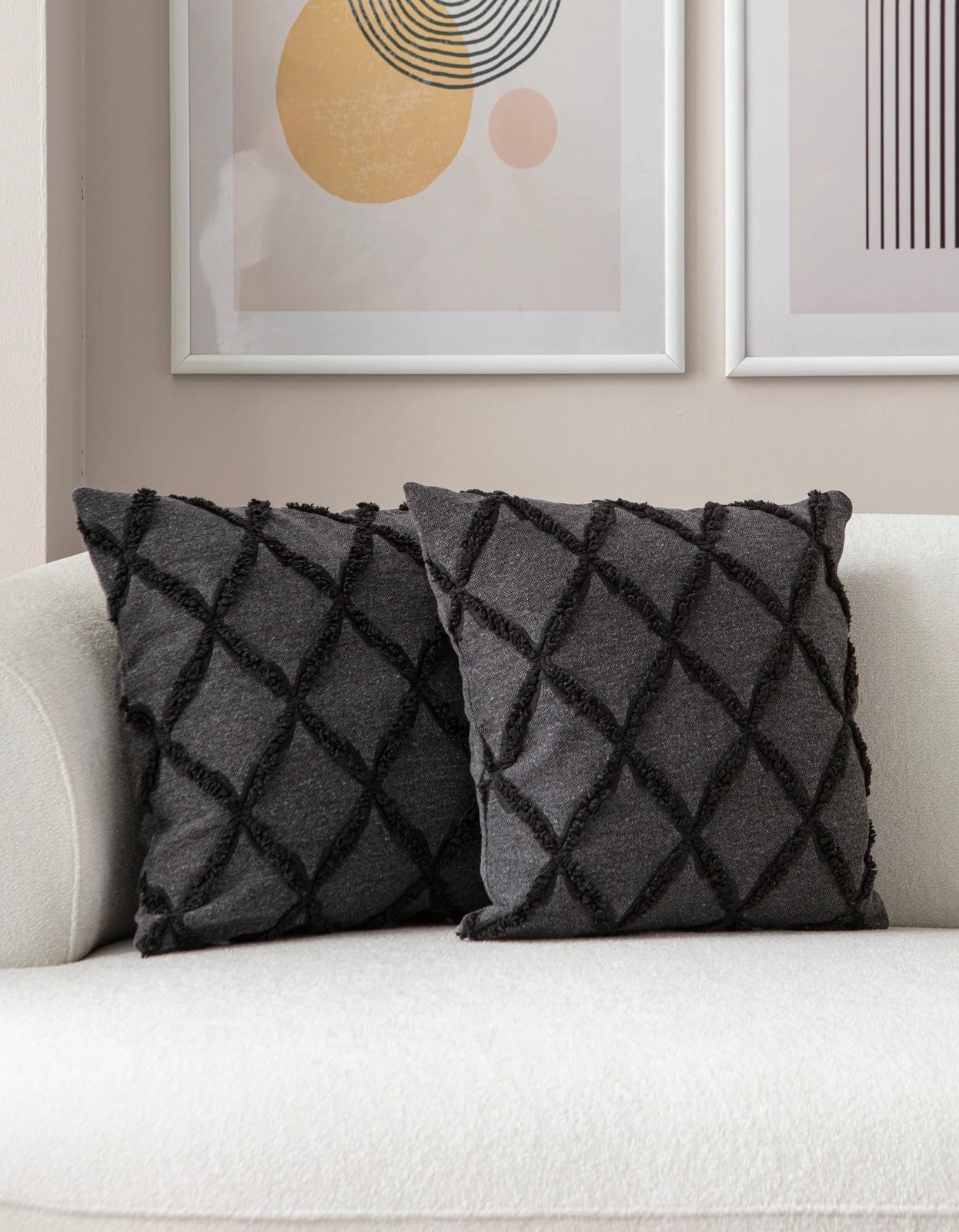 Set mbulesash për jastëk (2 copë), Evila Originals, Tuffet, e zezë v1