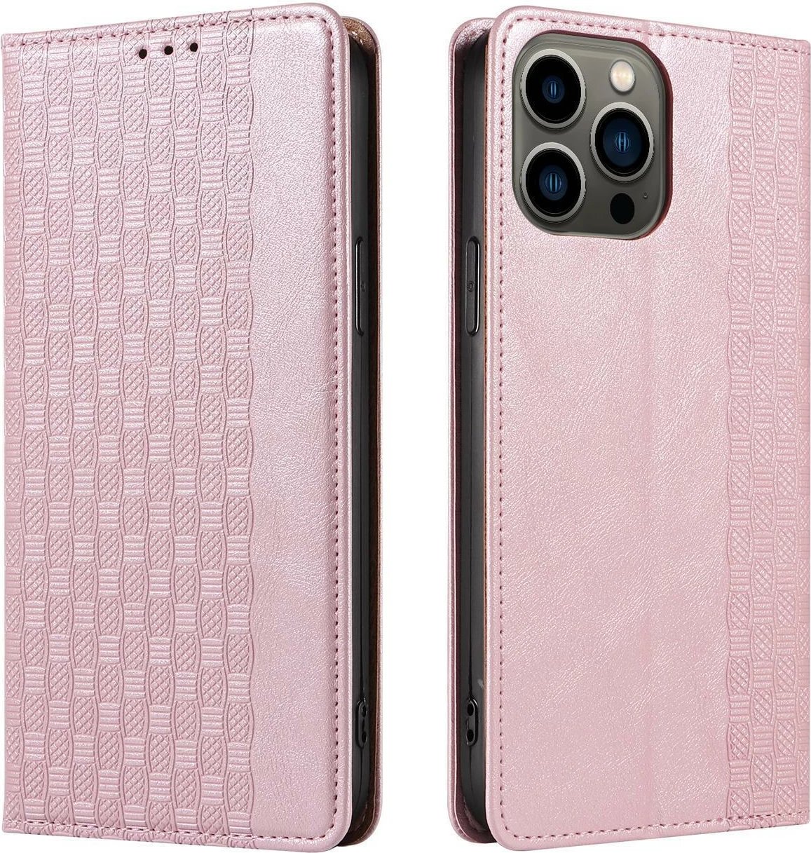 Mbështjellës Hurtel Magnet Strap Case për iPhone 14 Pro, portofol, qëndrim, rozë