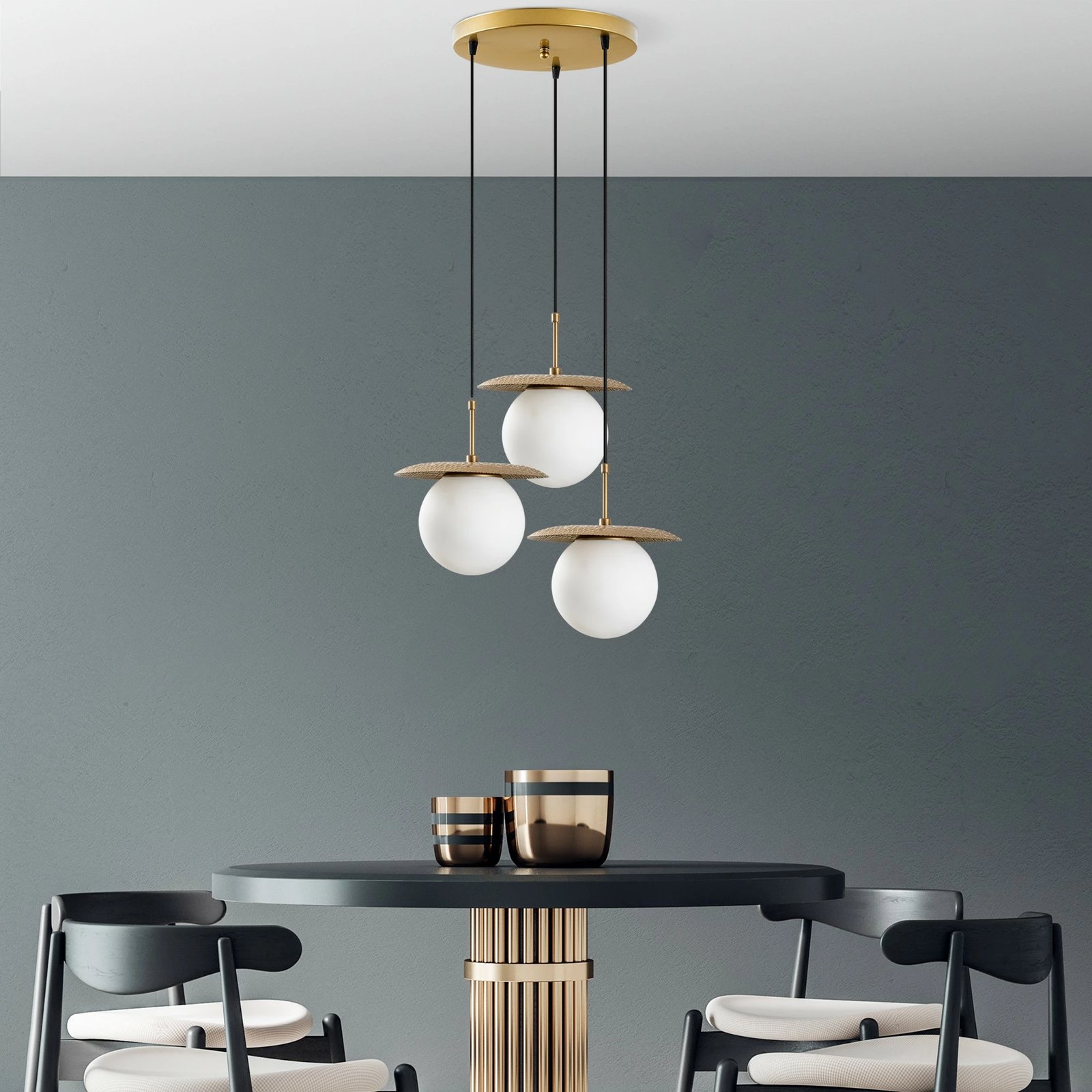 Llambë tavani Opviq, Anemon, ngjyrë ari, 55x55x110cm