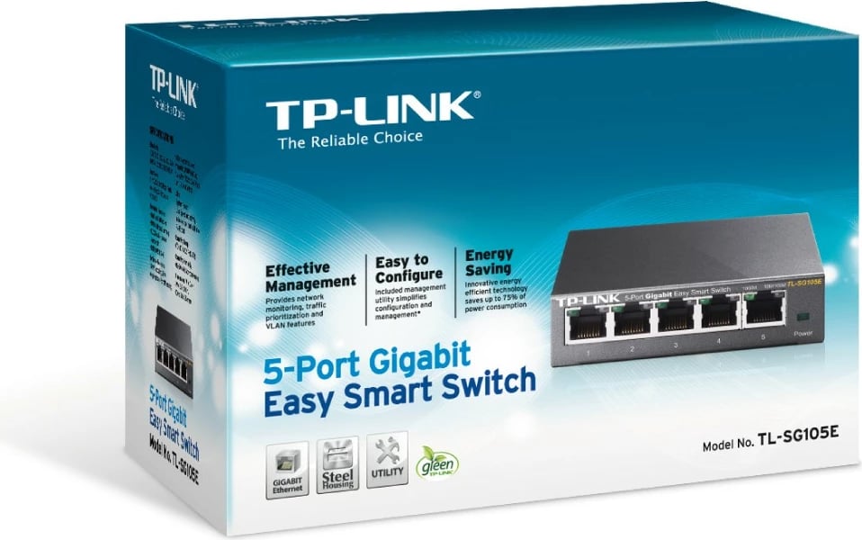 Switch TP-LINK TL-SG105E, 5 porta Gigabit, Desktop
