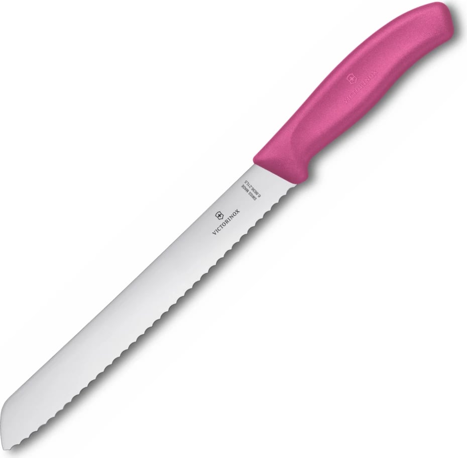 Thikë kuzhine Victorinox Swiss Classic 21cm, për bukë, rozë
