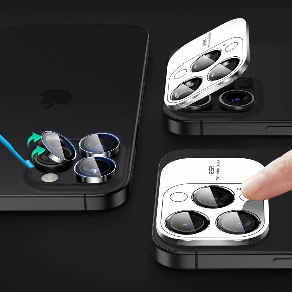 Mbrojtës xhami për kamerë ESR Armorite për iPhone 16 Pro / 16 Pro Max, Zi