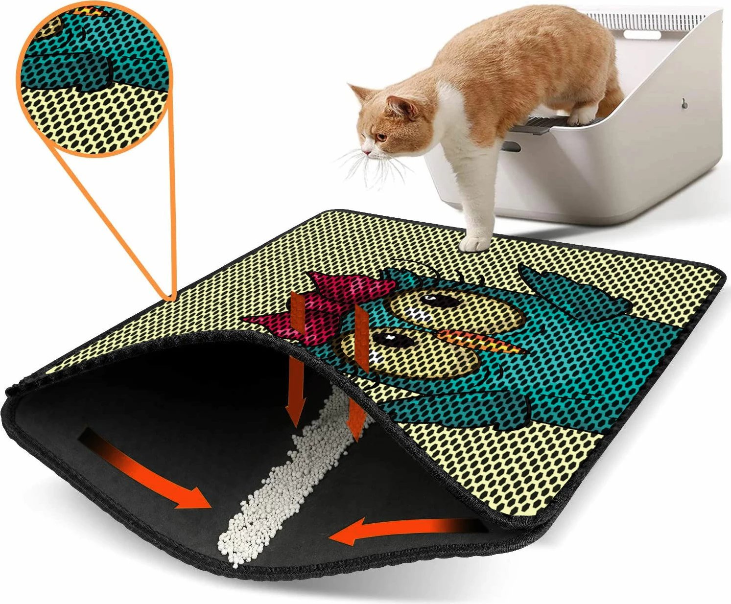 Tapet për rërë maceje, shumëngjyrësh, Paws & Whiskers, Nrszn0079, 45x60cm