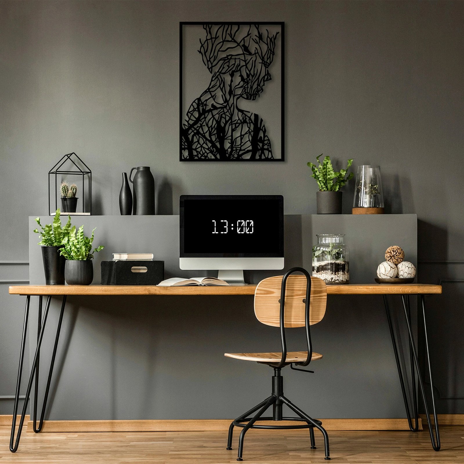 Aksesor dekorativ metalik për mur, Wallity, Tree Man - Model 319