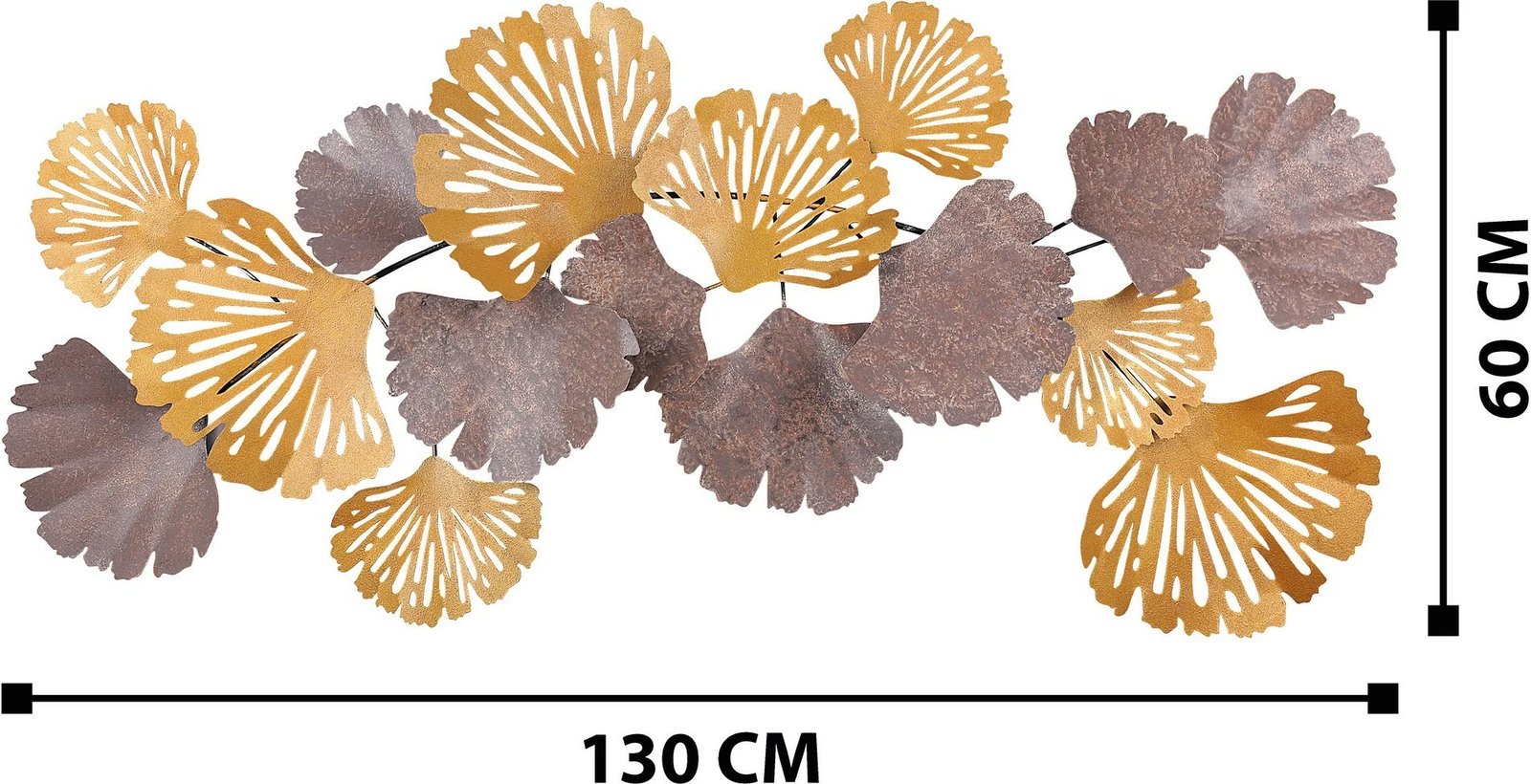 Aksesor dekorativ metalik për mur Wallity, Gergo, shumëngjyrësh, 130x6x60cm