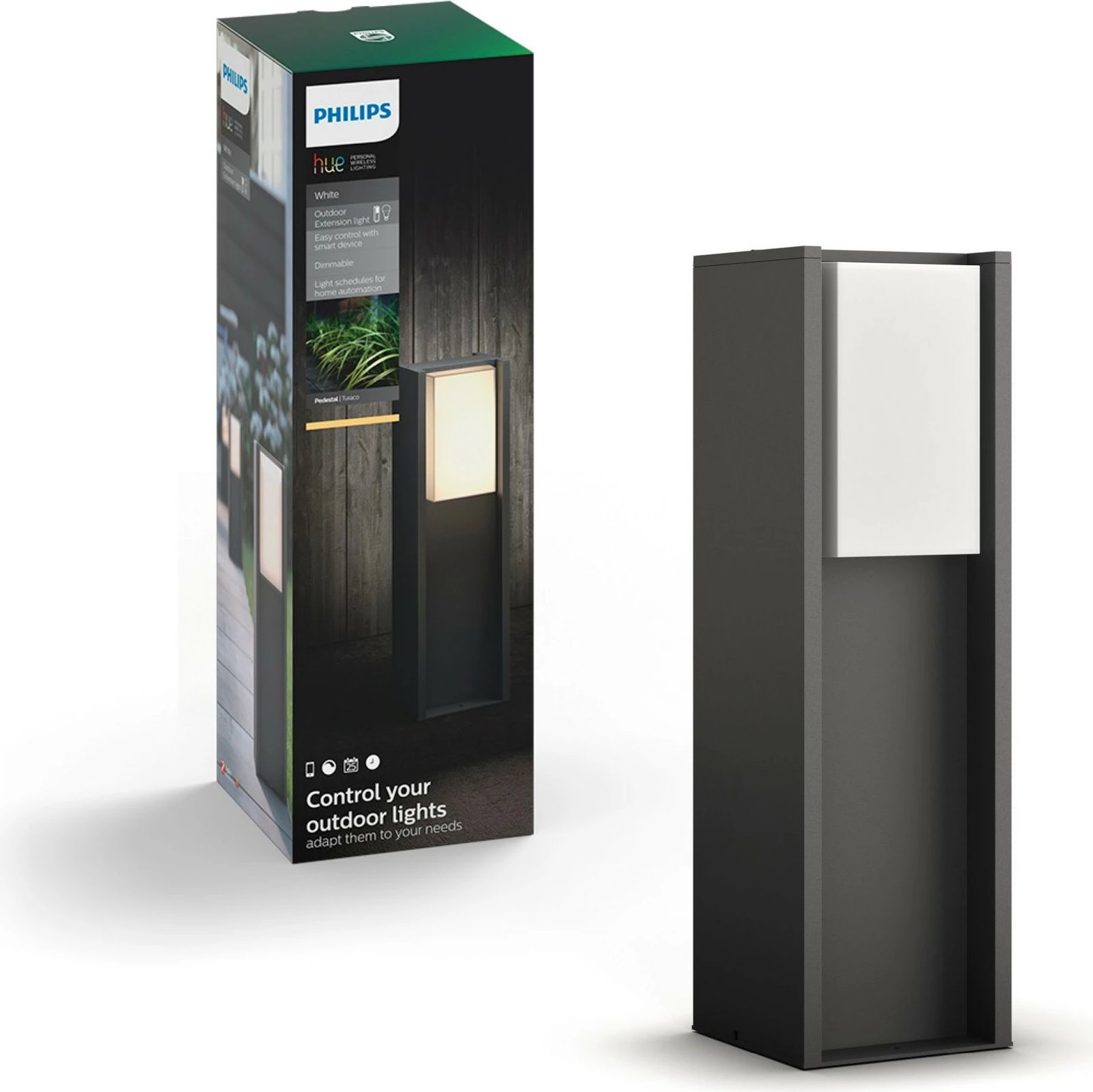 Llambë smart Philips Hue Turaco Sockel, 1x9W, LED, anthracite