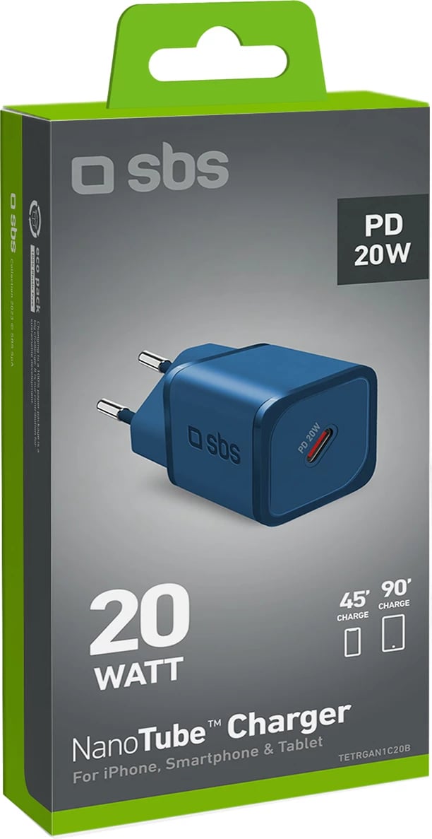 Karikues muri SBS TETRGAN1C20B, 20W, GaN, USB-C, Kaltër