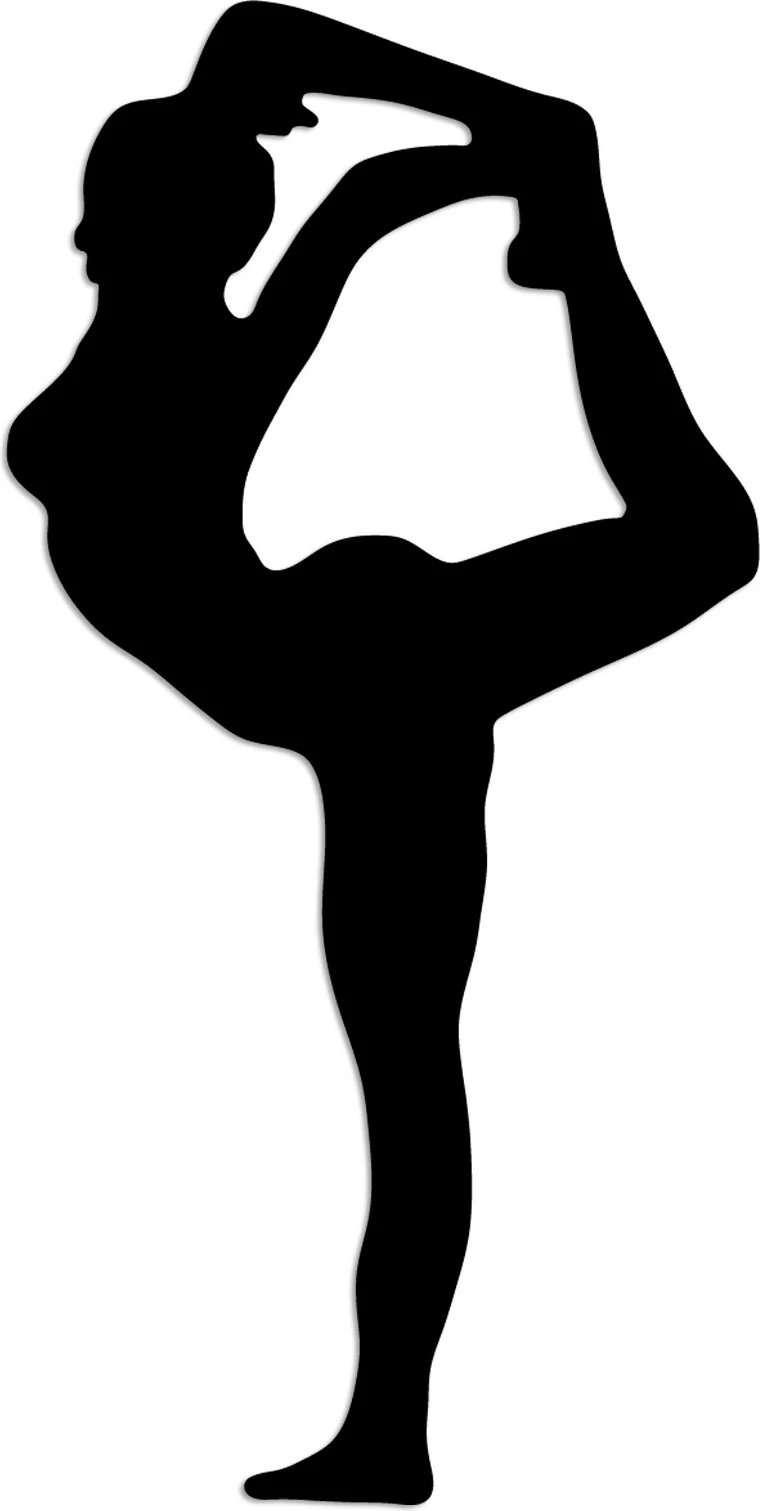 Aksesor dekorativ metalik për mur, Wallity Yoga 18, ngjyrë e zezë, 30x60cm