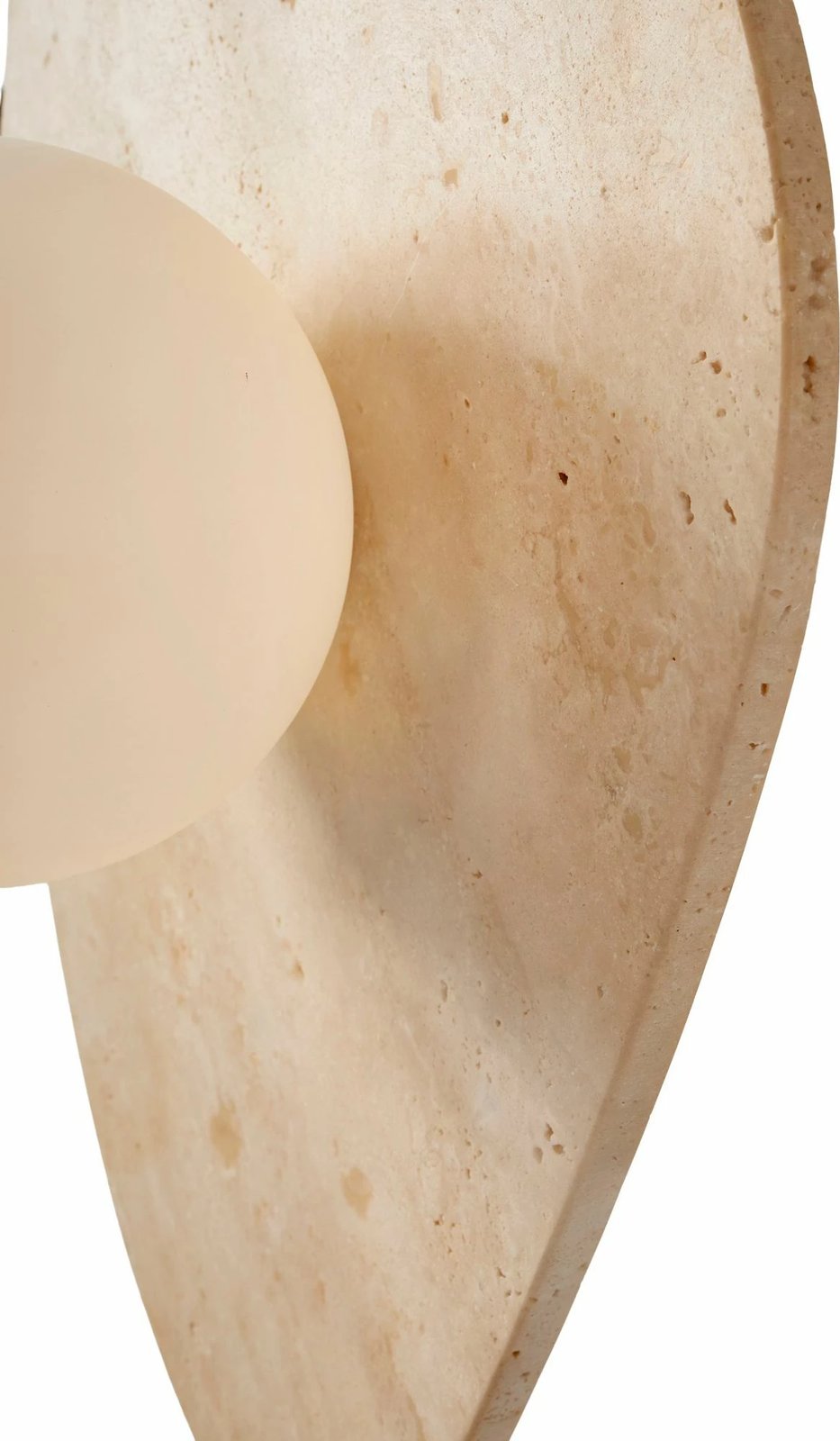 Llambë muri Opviq, Busy, travertinë, kapak qelqi, bezhë dhe e bardhë