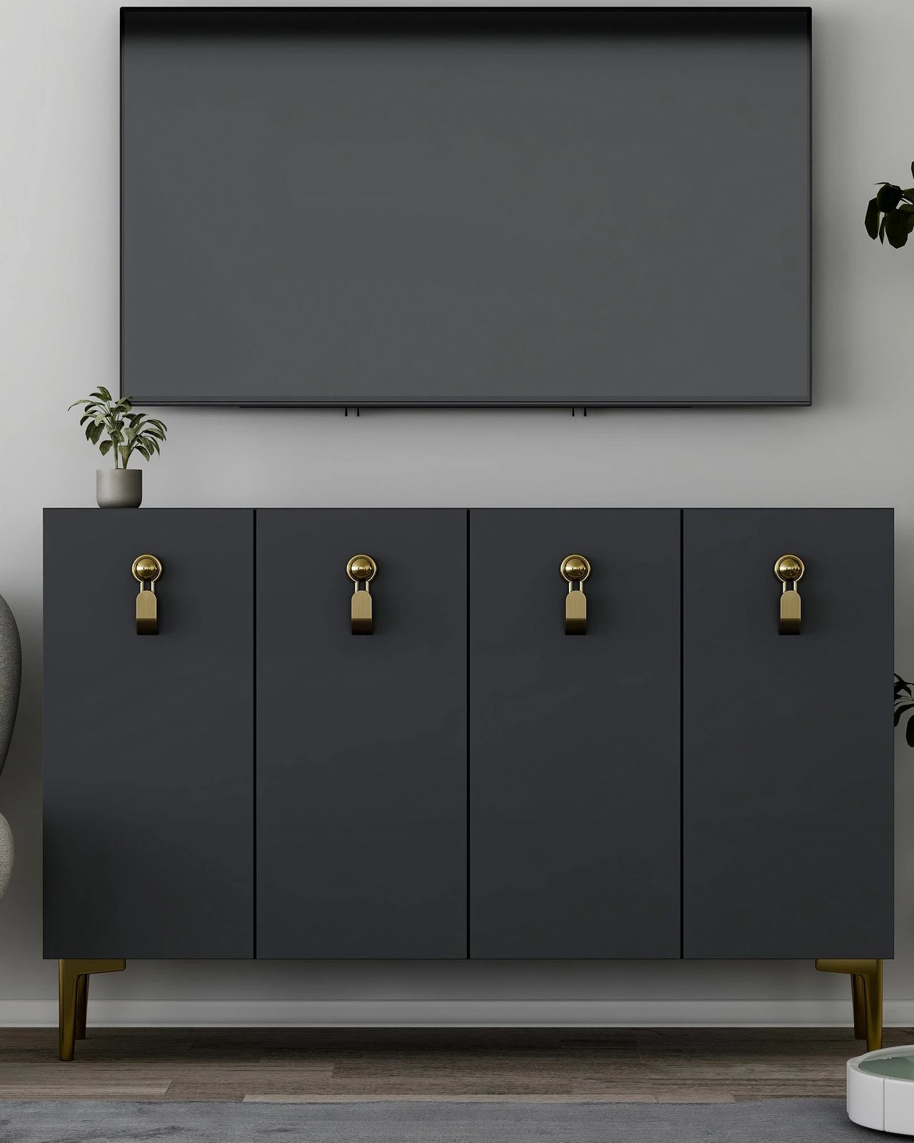 Konsolë Skye Decor, anthracite, gold, 8181KM-64