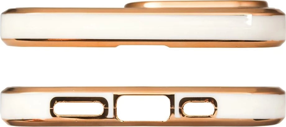 Mbështjellës Hurtel Lighting Color Case për Samsung Galaxy A13 5G, TPU, Bardhë me kornizë të artë