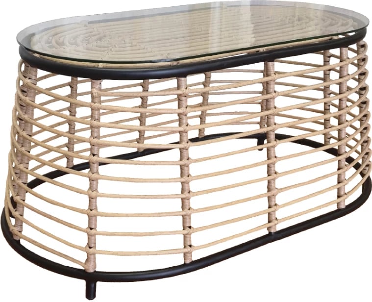 Tavolinë kafeje Loom, natyrale, e zezë, 95x55x45