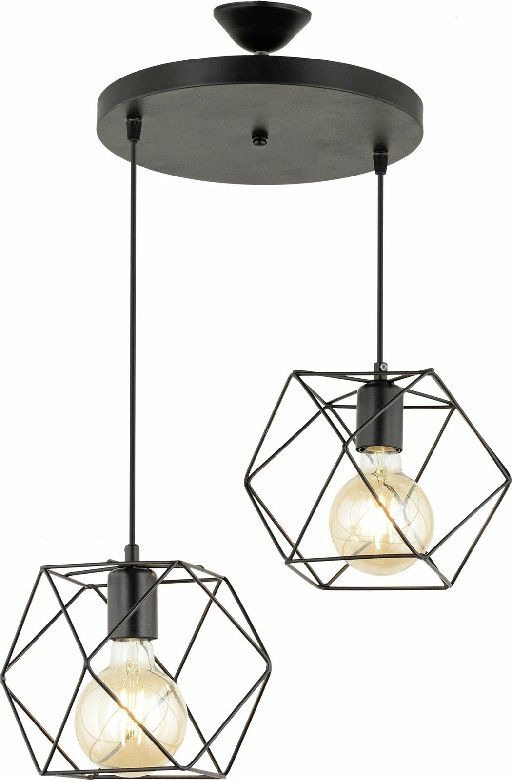 Llambë tavani Opviq, metalike, e zezë, 2 vendosje, 62665