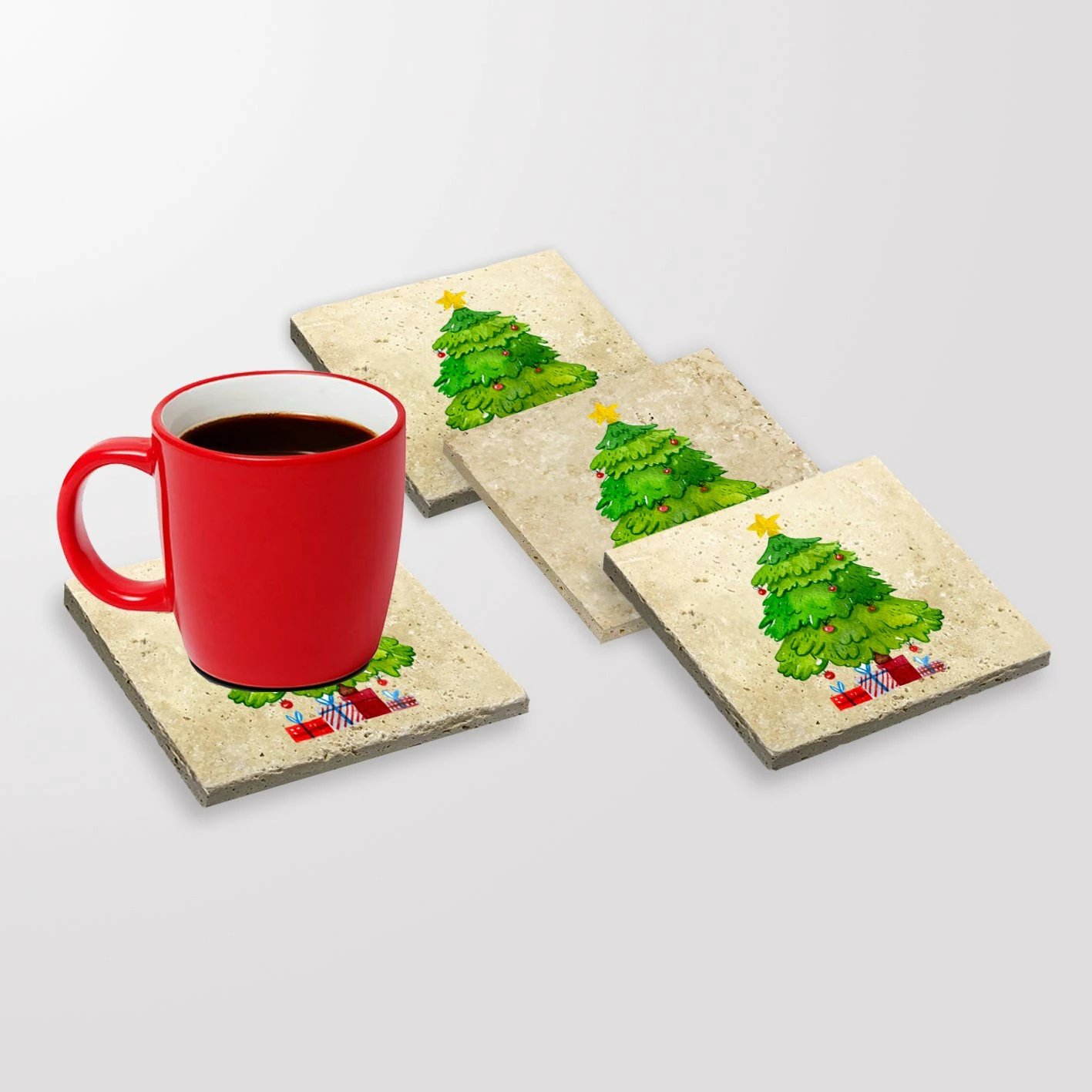 Set 4 copë mbrojtëse gote prej guri natyral, shumëngjyrëshe, Hermia, TBA85019