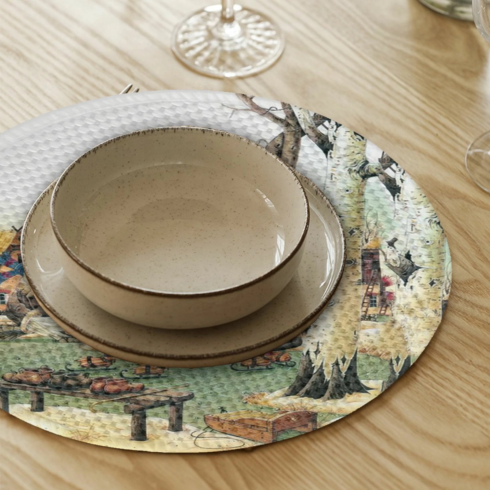 Set nënshtrues tavoline Hermia Concept, shumëngjyrësh, 4 copë, 37cm