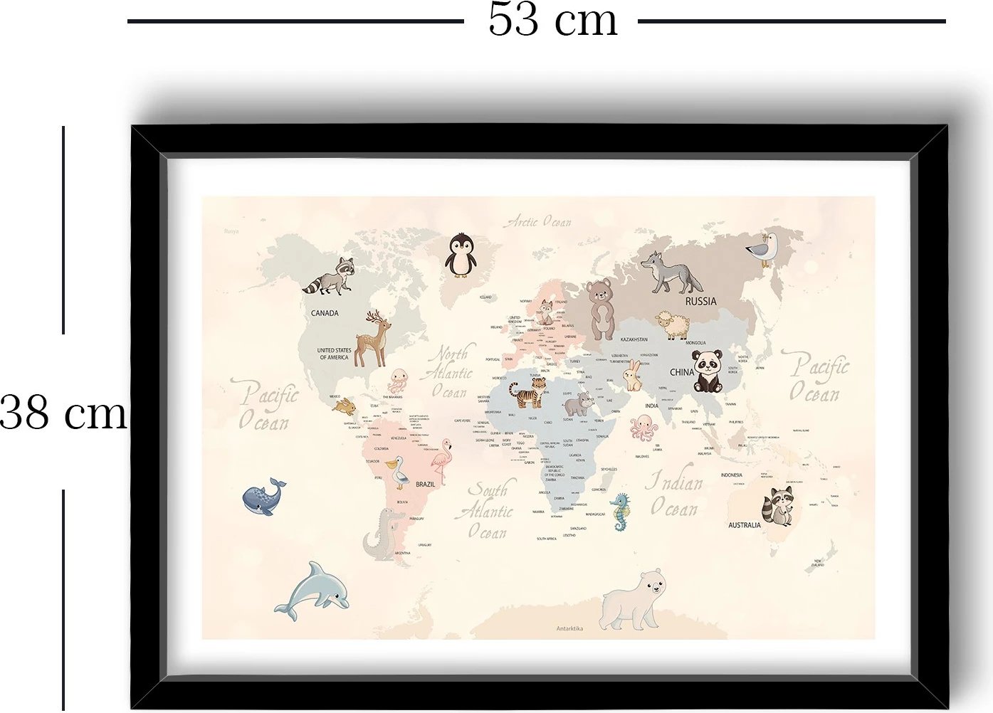 Pikturë dekorative me kornizë MDF, shumëngjyrëshe, 38x53cm, Wallity