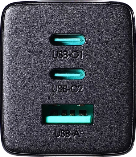Karikues i shpejtë GaN Joyroom TCG01, 65W, 2x USB-C & 1x USB-A, me kabllo USB-C në USB-C 100W, i zi