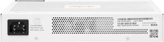 Switch HPE, 8x porte LAN,/PoE, 65W, e bardhë