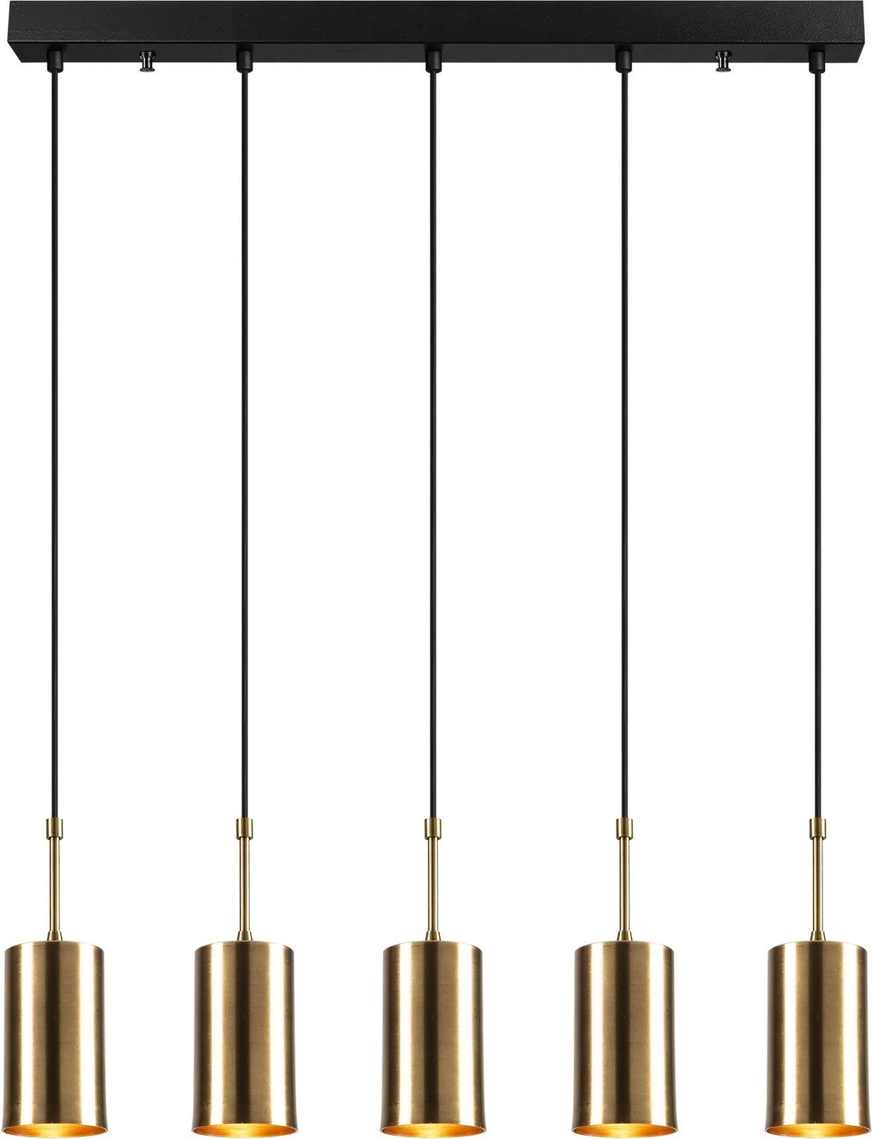 Llambë varëse moderne, Opviq Kem-6386, ngjyrë ari dhe e zezë, 79x9cm, 5xE27