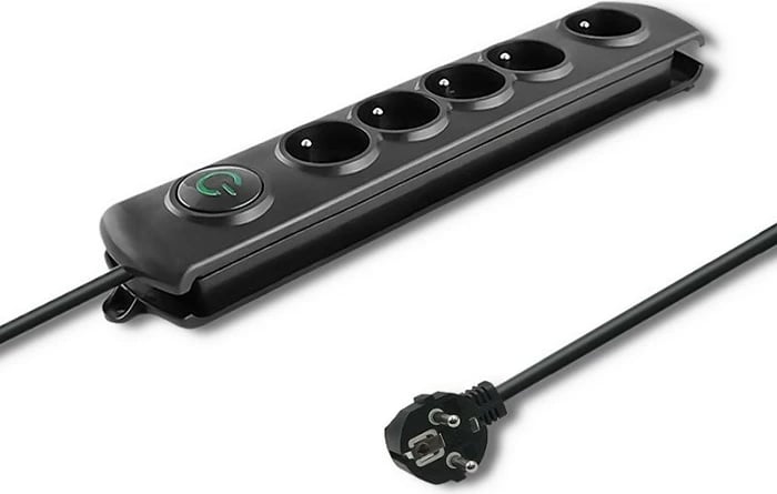 Prizë mbrojtëse Qoltec 50271, 5 dalje, 3m, e zezë