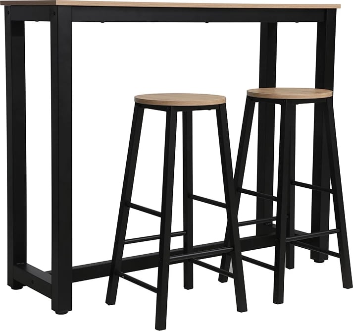 Set tavolinë bar Marle sonoma-black leg 120x40x100cm