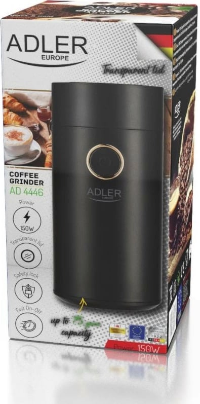 Mulli kafeje elektrik, Adler, AD 4446bg, 75 g, 150 W, e zezë