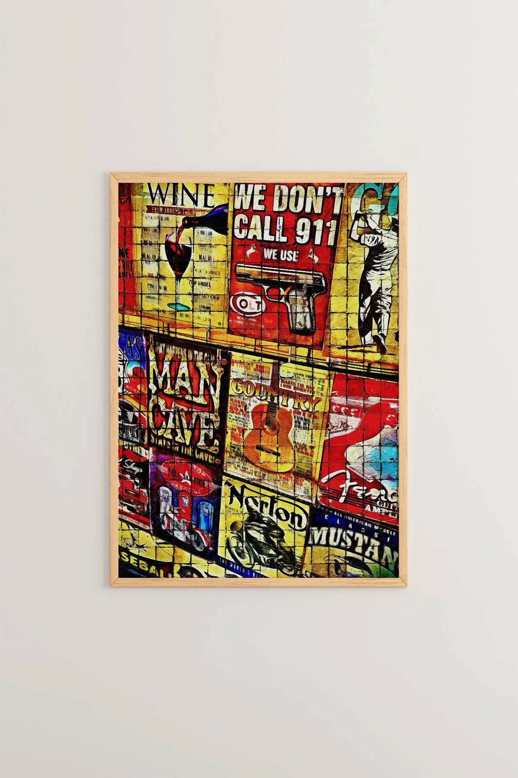 Pikturë dekorative me kornizë, Popmosaic13, shumëngjyrëshe