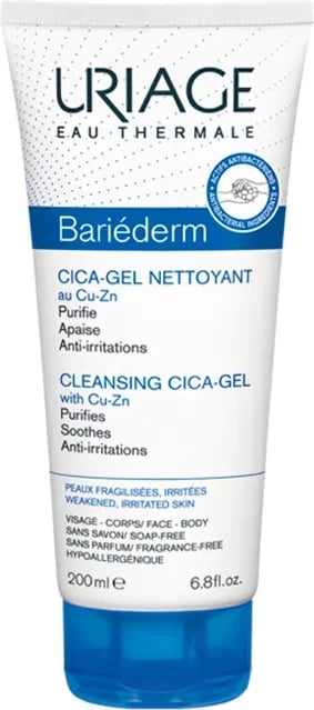 Xhel pastrues për fytyrë dhe trup unisex Uriage Bariéderm-Cica 200ml Xhel pastrues për fytyrë dhe trup unisex Uriage Bariéderm-Cica 200ml