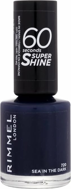 Llak për thonj Rimmel London 60 Seconds Super Shine 720 Sea In The Dark për femra vjollcë 8ml