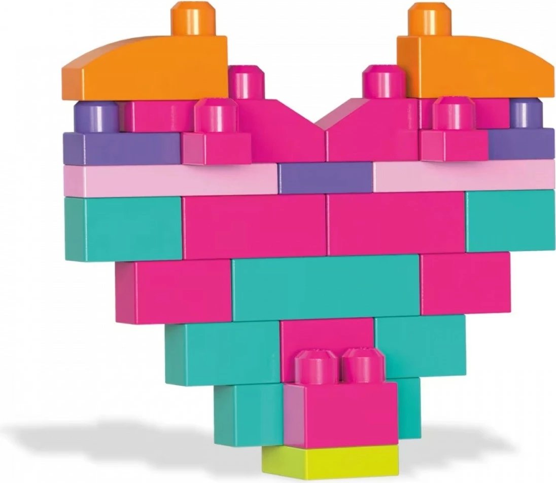 Set blloqe ndërtimi Mega Bloks First Builders, 60 copë, rozë