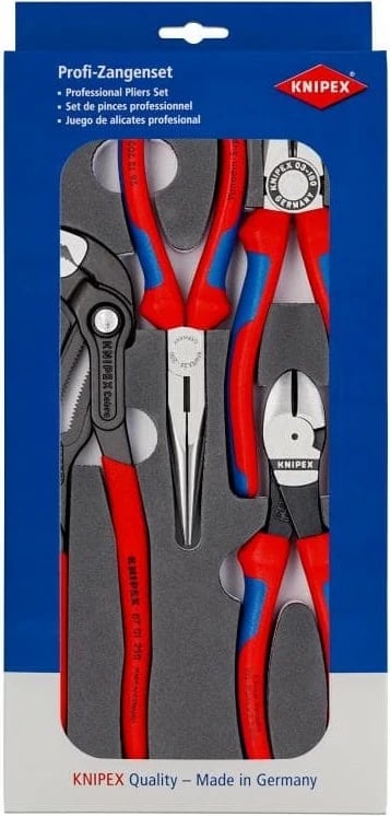Set pincash Knipex 00 20 01 V15, 4 copë, 335 mm, 1.12 kg, kuqe/blu