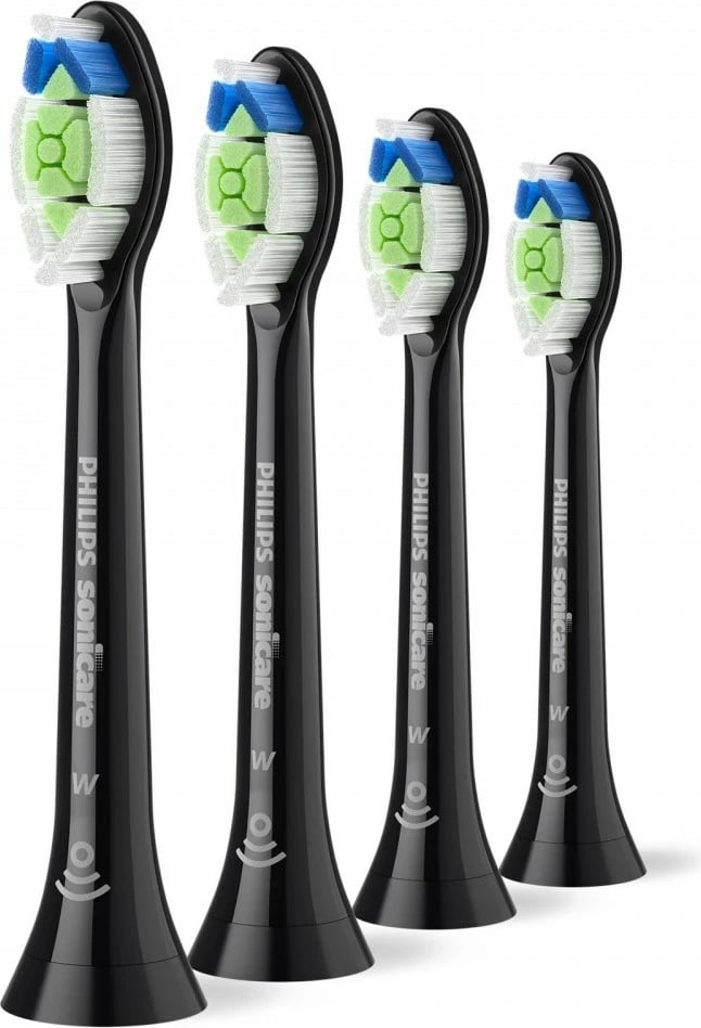 Koka zëvendësuese për furçë dhëmbësh elektrike, Philips Sonicare HX6064/88 Optimal White, e zezë, set 4 copë