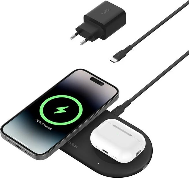 Karikues wireless Belkin BoostCharge Pro Qi2 15W Dual Charger, i zi