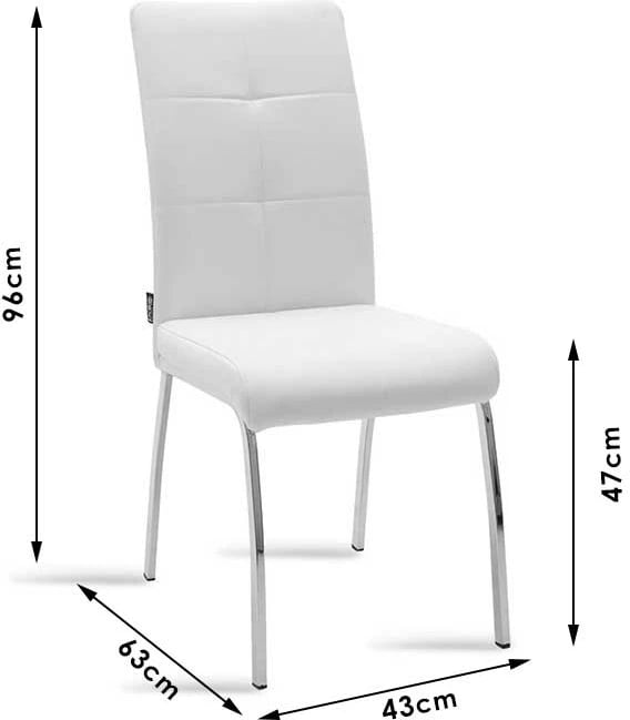 Set tavolinë me karrige Ariadne, ngjyrë e bardhë, tavolinë Titta xham, 120x70x75cm, 5 pjesë