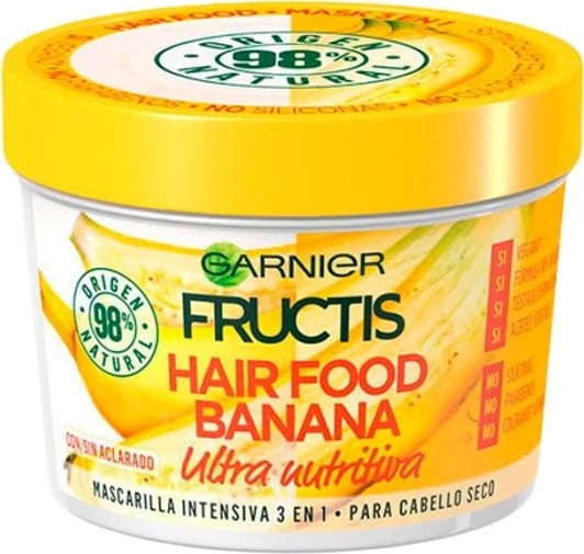 Maskë për flokë Garnier Fructis Hair Food Banana Ultra Nourishing, 390ml
