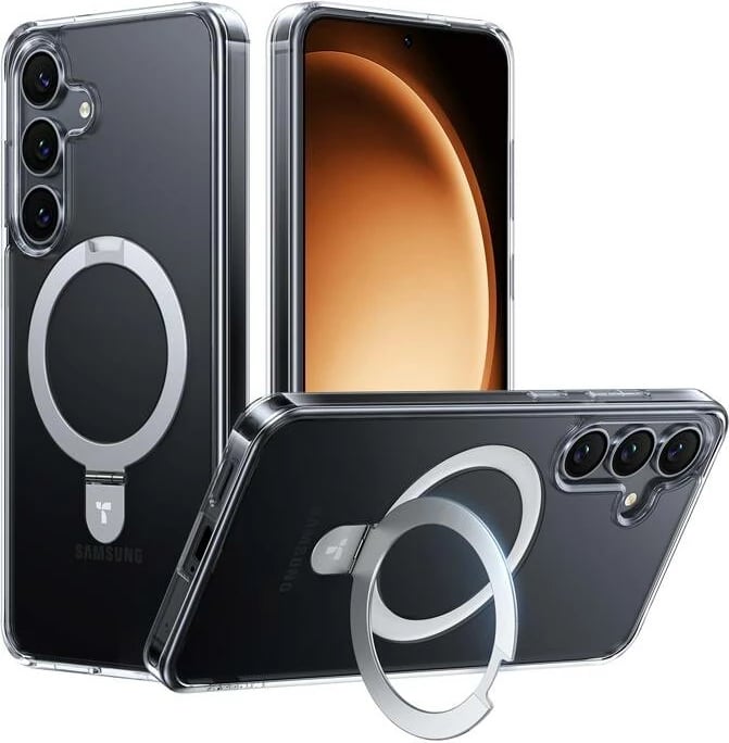 Mbështjellës Torras Ostand Spin për Samsung S25+, transparent
