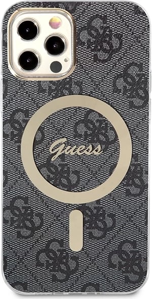 Set mbështjellës Guess GUBPP12MH4EACSK me karikues wireless për iPhone 12/12 Pro, MagSafe, zi
