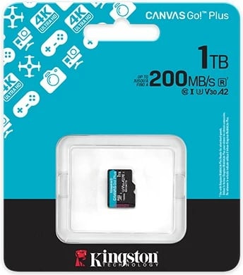 Kartelë memorie microSD Kingston Canvas Go! Plus 1TB, 200MB/s, A2 U3 V30
