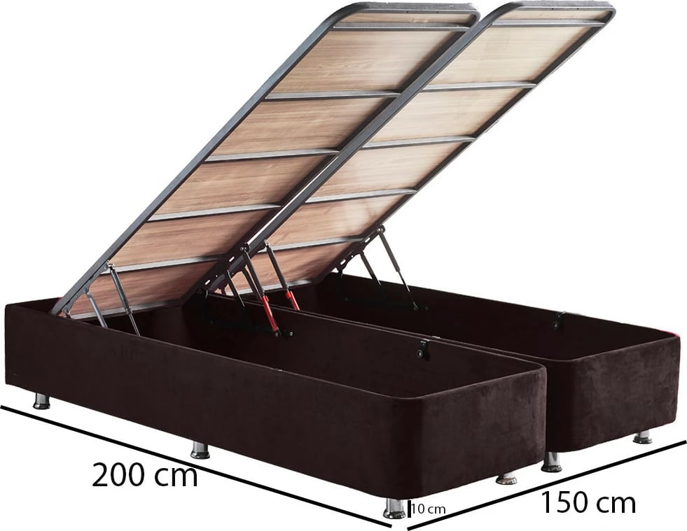 Baze dhe taban krevati dopio, ngjyrë e zezë, Skye Decor, 150x200cm