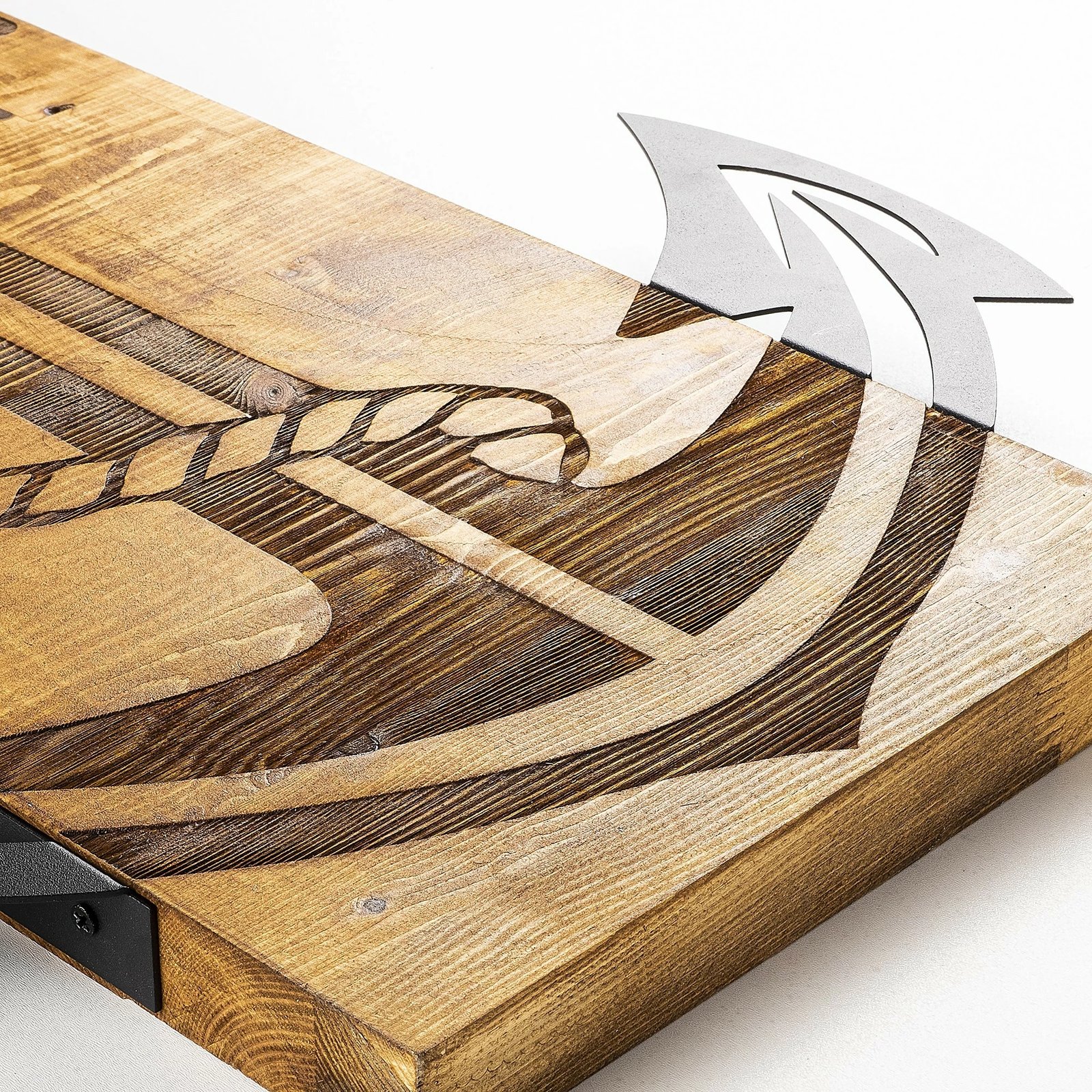 Aksesor dekorativ për mur, dru, ankorë, Wallity, ngjyrë arre dhe e zezë, 41x58cm