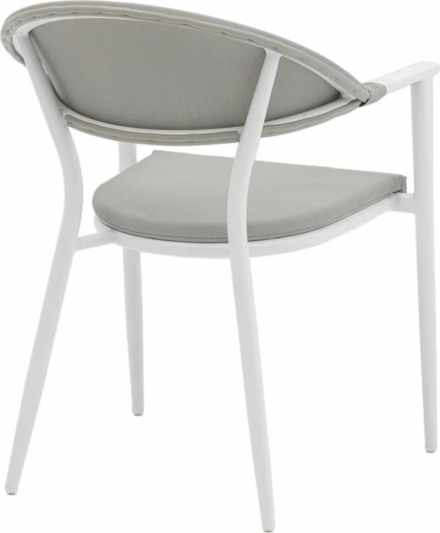 Karrige për kopsht Pino alumini e bardhë-tekstilen gri