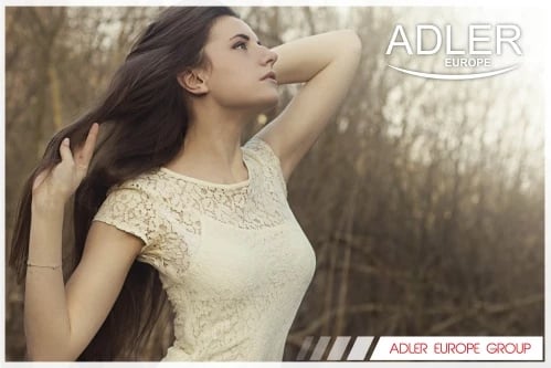 Figaro për flokë, Adler, AD 2105, 19mm, qeramikë, 25W, PTC ngrohje e shpejtë, me furçë, e bardhë/argjend