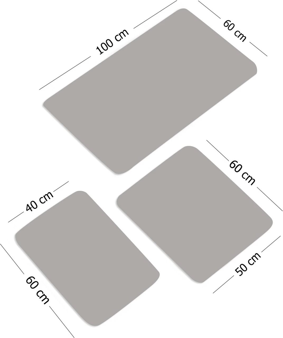 Set tapetash për banjo (3 copë), Mijolnir, Yekta, ngjyrë gri
