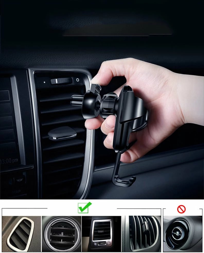 Mbajtës graviteti për celular Baseus SUYL-01, për grilë ventilimi, i zi